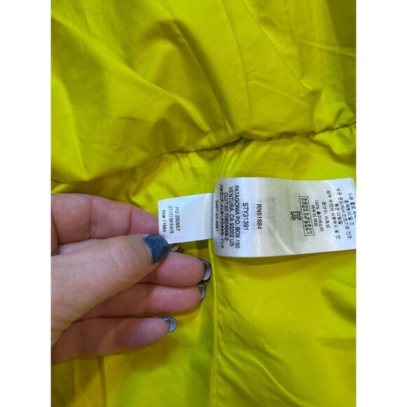 Patagonia Mens Green Yellow Powder Bowl Jacket Recco Medium Goretex - Picture 5 of 14
